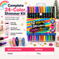 12 Pack Dual Tip Glitter Markers and Highlighters Set 24 Colors Double Ended Soft Brush Tip Pens