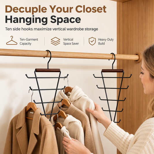 Heavy-Duty V-Shaped Clothes Hanger with Hook