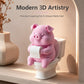 3D Printed Pig on Toilet Figurine