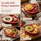 Retro Ceramic Divided Baking Dish with Single Handle