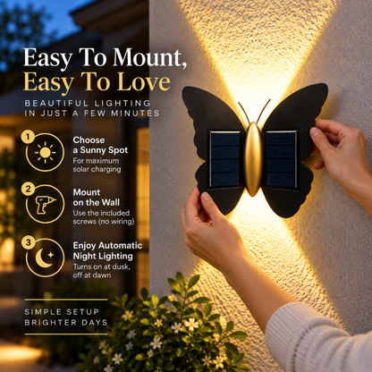 Outdoor Solar Butterfly Wall Light