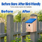 🐦 50% OFF! ✨ Weatherproof Wooden Outdoor Bird House – Solid Thickened Natural Timber with Sky Blue Slanted Roof, Predator-Safe Metal Reinforced Entry Guard & Round Resting Perch🏡