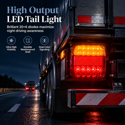 💡 26-LED Dual-Color Tail Lights – Bright, Waterproof, 12V/24V ✅