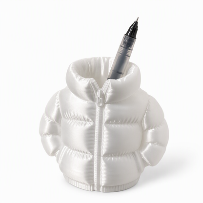 🏆 Last Day Special Price £9.99! ✏️ 3D-Printed Puffer Jacket Pen Holder 💝
