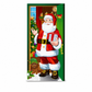 🎄Xmas Sale - 50% OFF❤️Christmas Door Cover - Santa & Reindeer Stretch Fabric Door Banner with 4-Side Elastic Edges, DIY Door Handle Cutout, Slip-On Front Door Holiday Decor