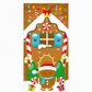 🎄Xmas Sale - 50% OFF❤️Christmas Door Cover - Santa & Reindeer Stretch Fabric Door Banner with 4-Side Elastic Edges, DIY Door Handle Cutout, Slip-On Front Door Holiday Decor