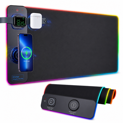 Large RGB Gaming Mouse Pad with 3 in 1 Wireless Dirt Resistant Keyboard Desk Mat 800x300x4mm