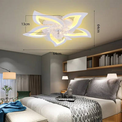 LED Deckenventilator mit Fernbedienung, geräuschloser reversibler Gleichstrommotor, modernes dimmbares Einbauleuchten für Schlafzimmer und Wohnzimmer