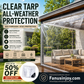 🛡️🌧️Heavy Duty Weatherproof Clear Tarps 14 Mil